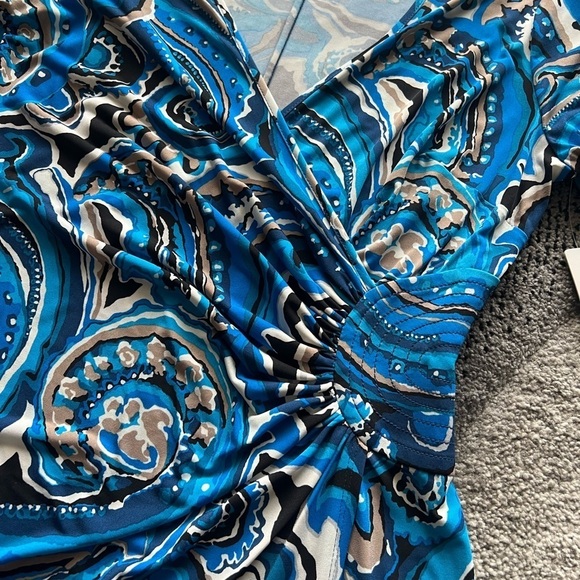 Laundry By Design Poseidon Print Faux Wrap Jersey Dress - Picture 4 of 5